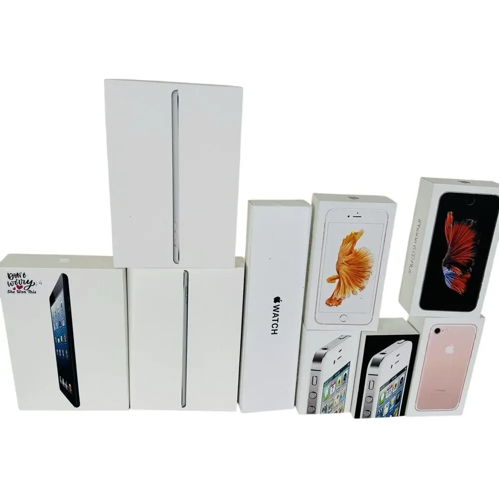 Lot of‎ 9 Misc Apple: iPhone 4s 4 6s Plus 7, Watch and mini iPad Empty Boxes